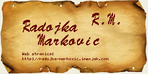 Radojka Marković vizit kartica